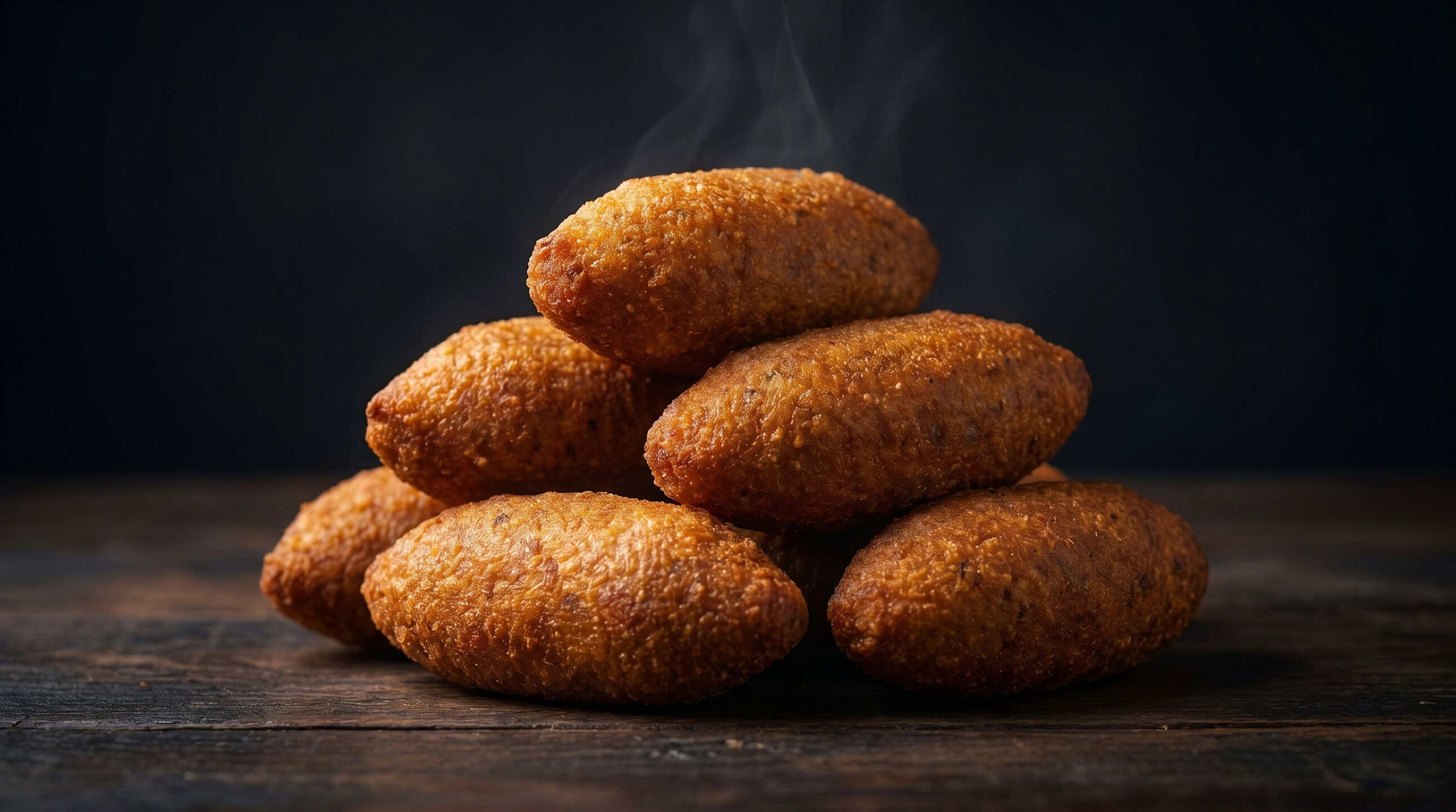 Stack of deep-fried alcapurrias steaming